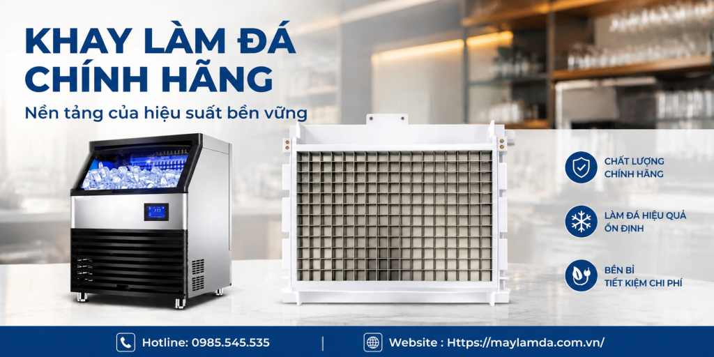 Khay Máy Làm Đá Viên Chính Hãng Nhập Khẩu Trực Tiếp, Hoa Đơn VAT Đầy Đủ