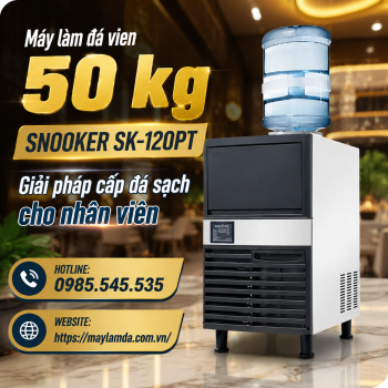 Máy làm đá vien 50 kg Snooker SK-120PT - Giải pháp cấp đá sạch cho nhân viên