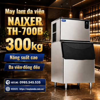Máy làm đá viên 300kg – Naixer TH-700B, lựa chọn cho mô hình F&B chuyên nghiệp