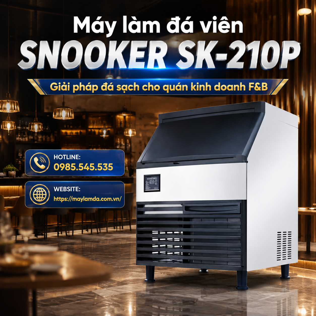 May-lam-da-vien-Snooker-SK-210P-giai-phap-da-sach-cho-quan-kinh-doanh-F&B Máy làm đá viên Snooker SK-210Р - giải pháp đá sạch cho quán kinh doanh F&B