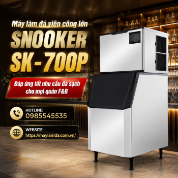 Máy làm đá viên công lớn Snooker SK-700P - Đáp ứng tốt nhu cầu đá sạch cho mọi quán F&B