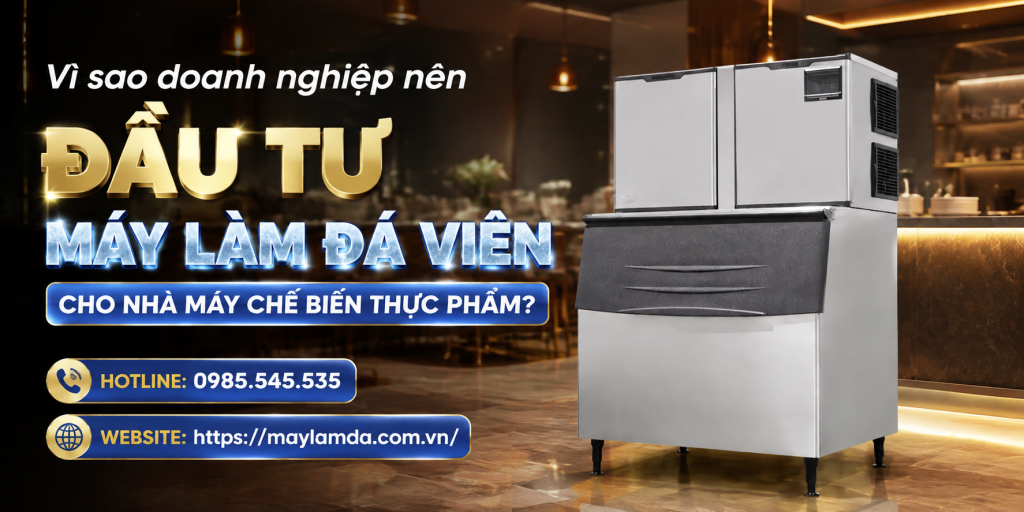 Vì sao doanh nghiệp nên đầu tư máy làm đá viên cho nhà máy chế biến thực phẩm?